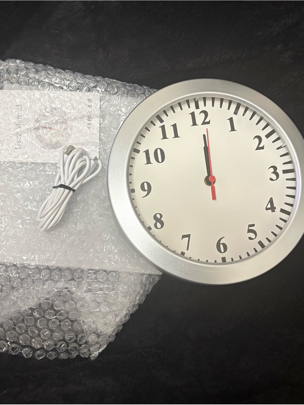 Modern Silver Wall camera Clock with Red Second Hand